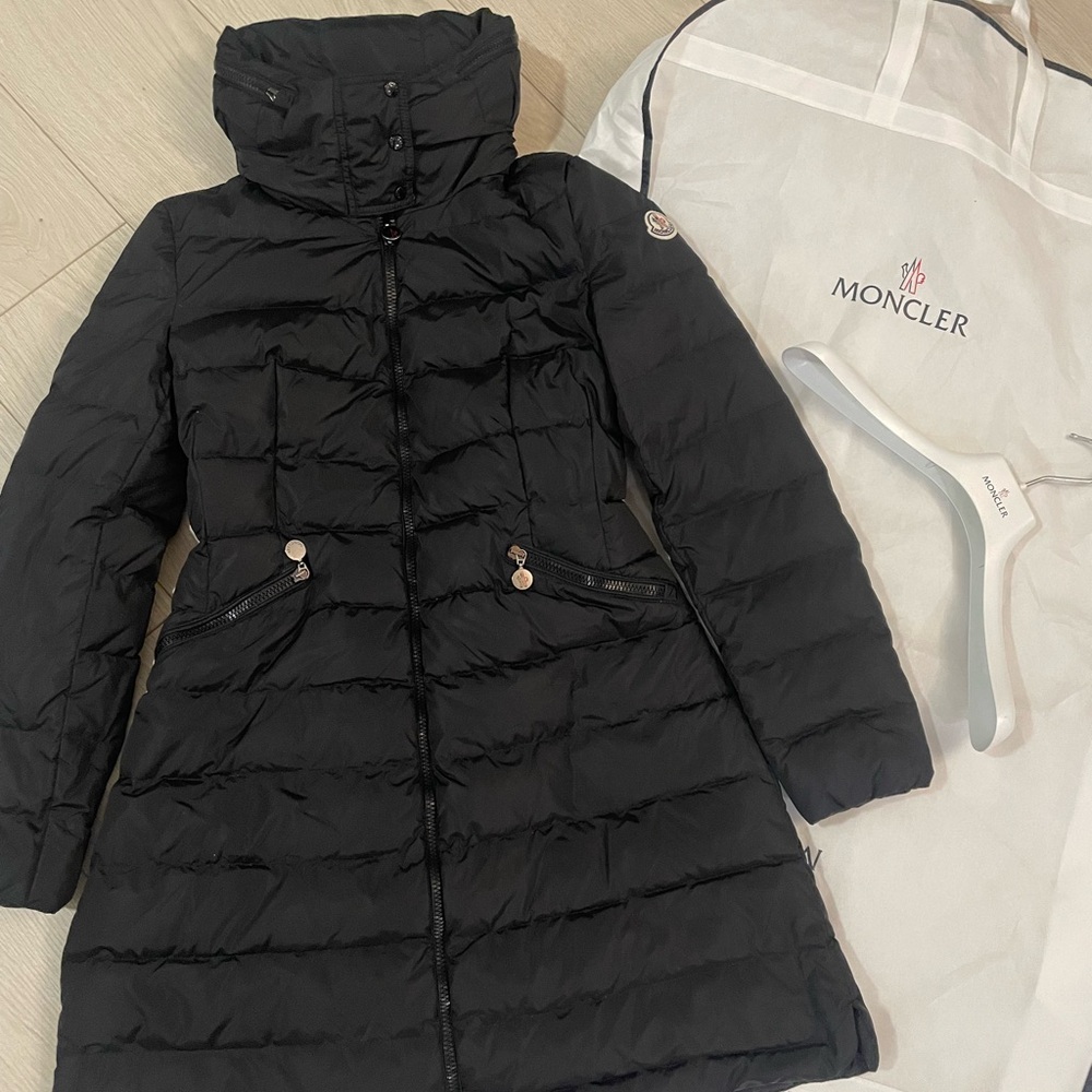 Moncler Black Long Quilted Puffer Coat